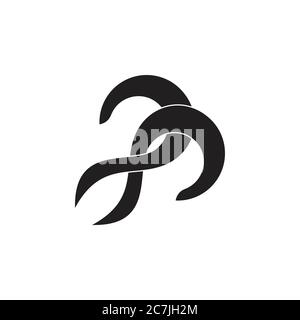 linked curves ribbon symbol logo vector Stock Vector Image & Art - Alamy