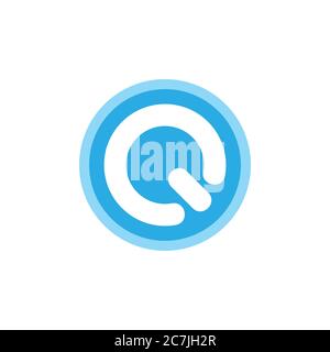 letter q simple power button abstract logo Stock Vector
