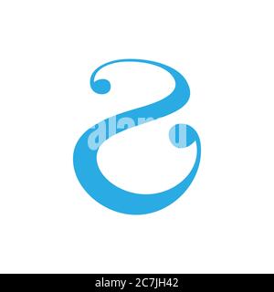 number two curves logo vector Stock Vector