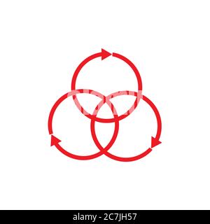linked rotation arrows line simple chart vector Stock Vector