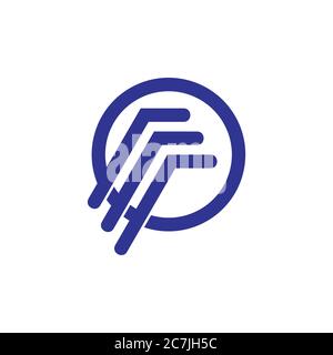 stripes arrows geometric circle logo vector Stock Vector