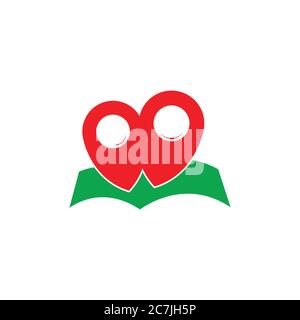 book education pin location online school logo vector Stock Vector