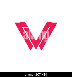 letter vw triangle geometric logo vector Stock Vector