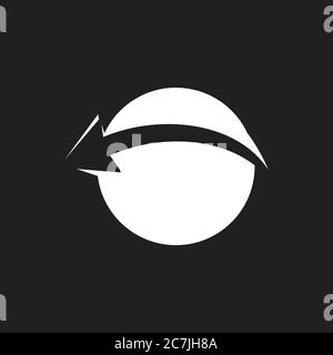 geometric round planet global negative space logo vector Stock Vector