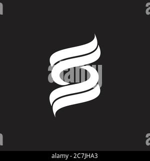 letter s twist 3d movement ribbon curves logo vector Stock Vector