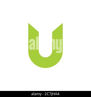 letter u loop simple geometric logo vector Stock Vector
