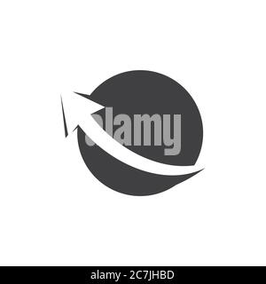 geometric round planet global negative space logo vector Stock Vector
