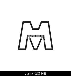 letter m thin lines art modern design logo vector Stock Vector