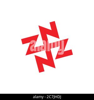 abstract letters zn circle geometric line logo vector Stock Vector