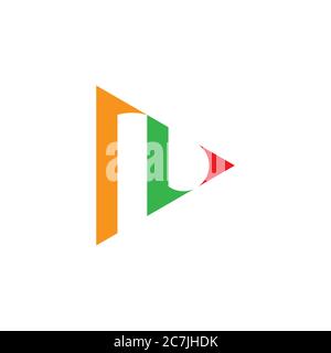 abstract letter rl lr triangle geometric arrow logo vector Stock Vector