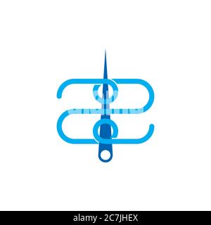 letter z thread needle symbol logo vector Stock Vector