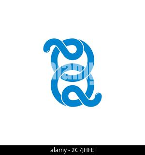 linked circle loop overlapping line logo vector Stock Vector