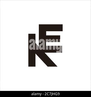 abstract letter ke simple linked geometric symbol logo vector Stock Vector