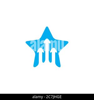 geometric star movement arrow simple logo vector Stock Vector