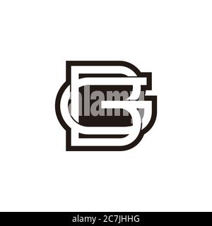 vector of letter bg linked negative space design fit for logo decoration Stock Vector