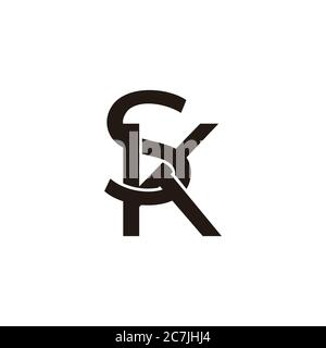 vector of letter sk overlapping 3d design fit for fashion emblem logo Stock Vector
