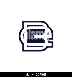 vector of letter be linked negative space design fit for logo decoration Stock Vector