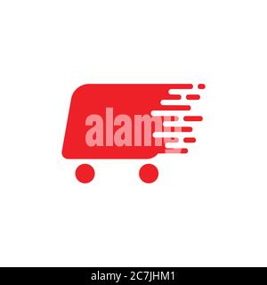 fast car shopping cart design logo vector Stock Vector