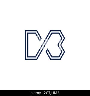 letter cb stripes geometric line symbol logo vector Stock Vector