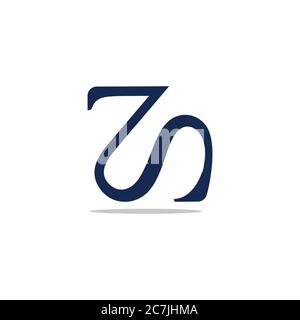 letter zs simple curves design symbol logo vector Stock Vector