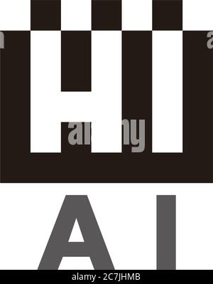 letter ai symbol geometric square logo vector Stock Vector