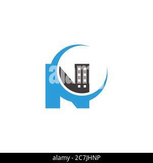 vector of letter n geometric design fit for magnify searching for apartment symbol logo Stock Vector