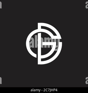 letter gd linked overlapping line symbol logo vector Stock Vector