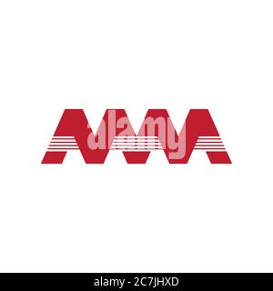 letter mm simple stripes  geometric logo vector Stock Vector