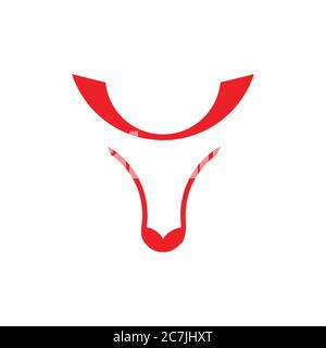 cow head simple logo vector Stock Vector