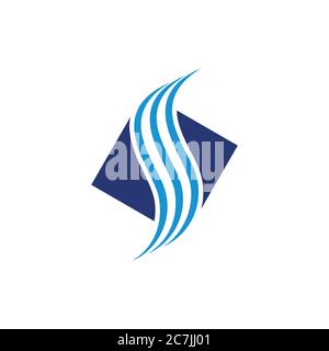 letter s stripes wavy curves design logo vector Stock Vector
