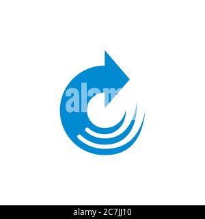 letter c rotation stripes arrow symbol vector Stock Vector