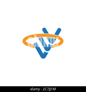 letter v circle ring motion design logo vector Stock Vector