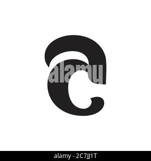 letter ac symbol linked curves logo vector Stock Vector