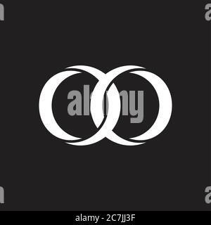 linked circle 3d ring flat symbol logo vector Stock Vector