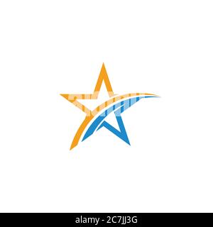 vector of star motion geometric colorful design fit for global company product logo Stock Vector