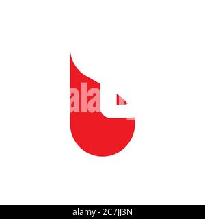 abstract letter bl simple geometric logo vector Stock Vector