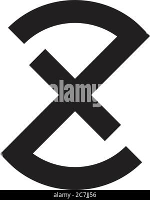 letter zt simple geometric logo vector Stock Vector