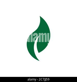 simple geometric leaf curves design logo vector Stock Vector
