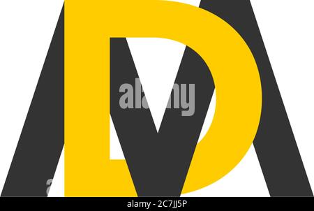 letter md linked colorful logo vector Stock Vector