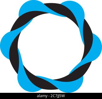 colorful twist object symbol abstract design logo vector Stock Vector
