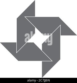 simple turbine shape industrial geometric logo vector Stock Vector