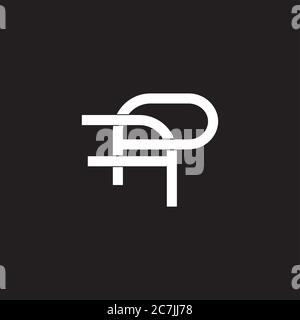 letter pf linked flat linear geometric design symbol logo vector Stock Vector