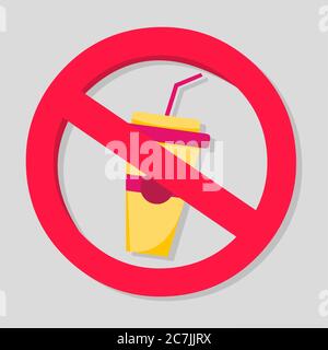forbidden sign to drink soda vector illustration icon Stock Vector