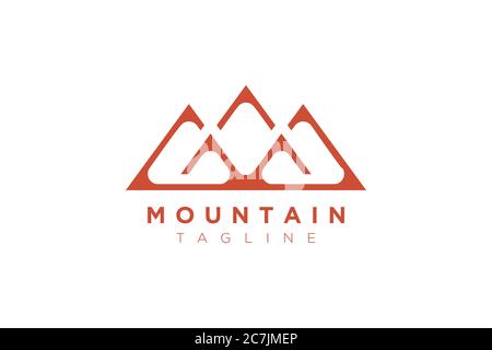 Minimalist and simple mountain vector design. Template for icon, logo, label, brand for business. Stock Vector