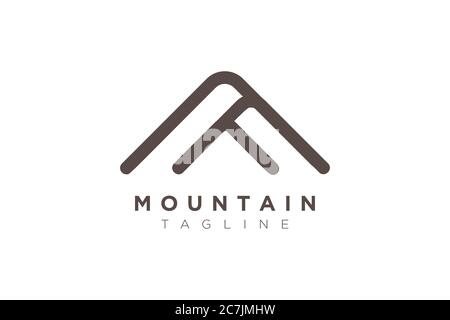 Minimalist and simple mountain vector design. Template for icon, logo, label, brand for business. Stock Vector