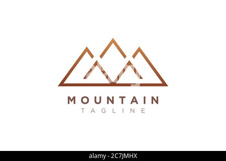 Minimalist and simple mountain vector design. Template for icon, logo, label, brand for business. Stock Vector