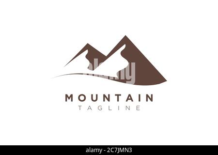 Minimalist and simple mountain vector design. Template for icon, logo, label, brand for business. Stock Vector