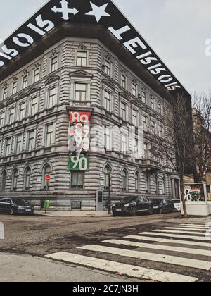 Exterior shot of the House of Terror (Terror Háza), Budapest Stock Photo