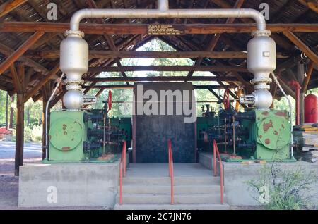 Machines used in Logging, at the Logging Museum in Collier Memorial State Park, Oregon, USA Stock Photo