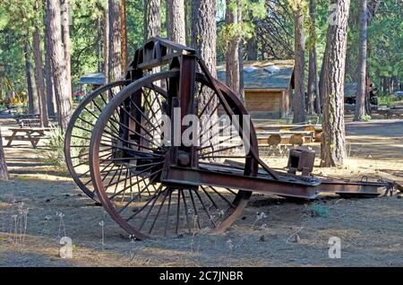 Machines used in Logging, at the Logging Museum in Collier Memorial State Park, Oregon, USA Stock Photo